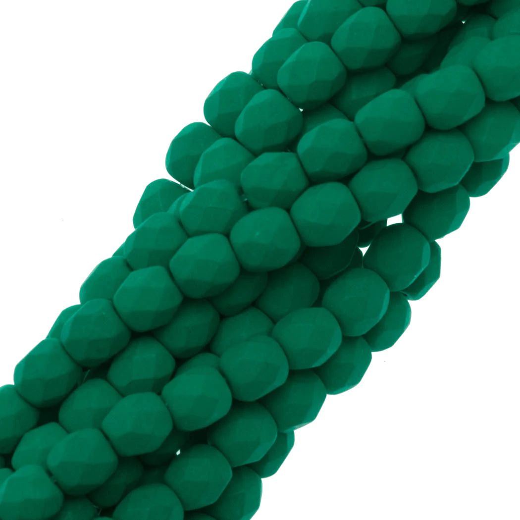 Csiszolt gyöngy 4mm - matt emerald
