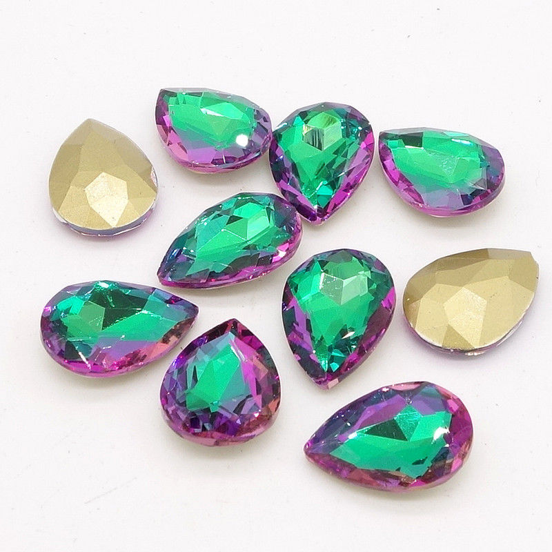 Befoglalható csepp - green purple 10x14mm