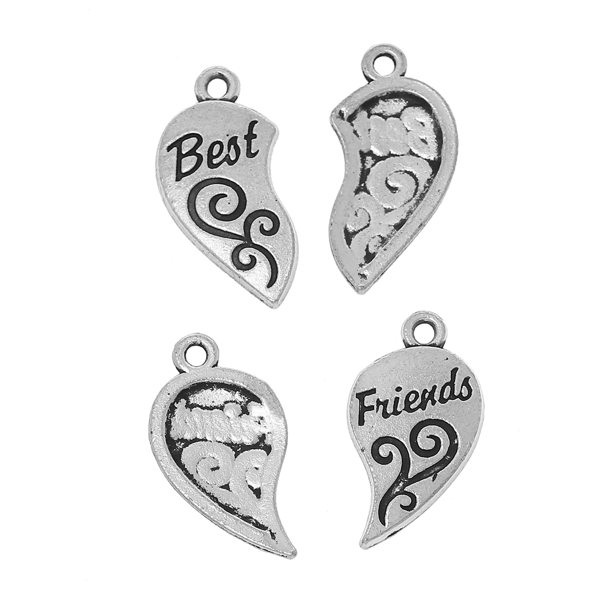 "Legjobb barátok" szív - ezüst