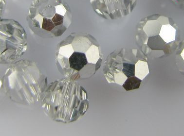 Csiszolt gömb 4mm - crystal and silver