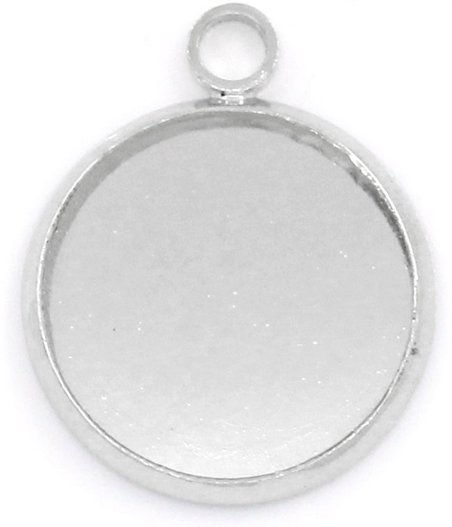 Medál alakú kaboson/medálalap - ezüst