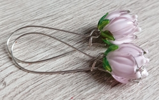 Rózsaszín harangvirág fülbevaló