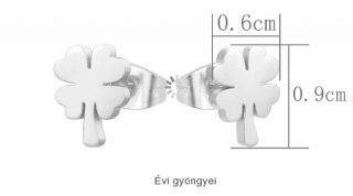 Nemesacél fülbevaló - lóhere