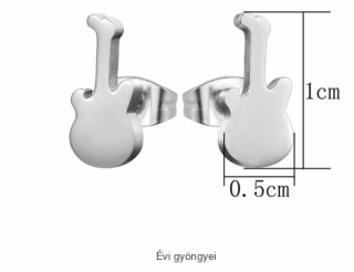 Nemesacél fülbevaló - gitár